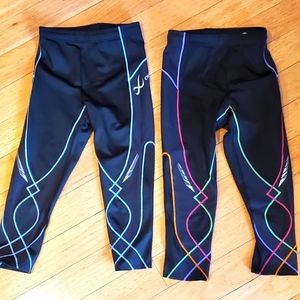 Lot of 2 Pair! CW-X Compression Leggings Small